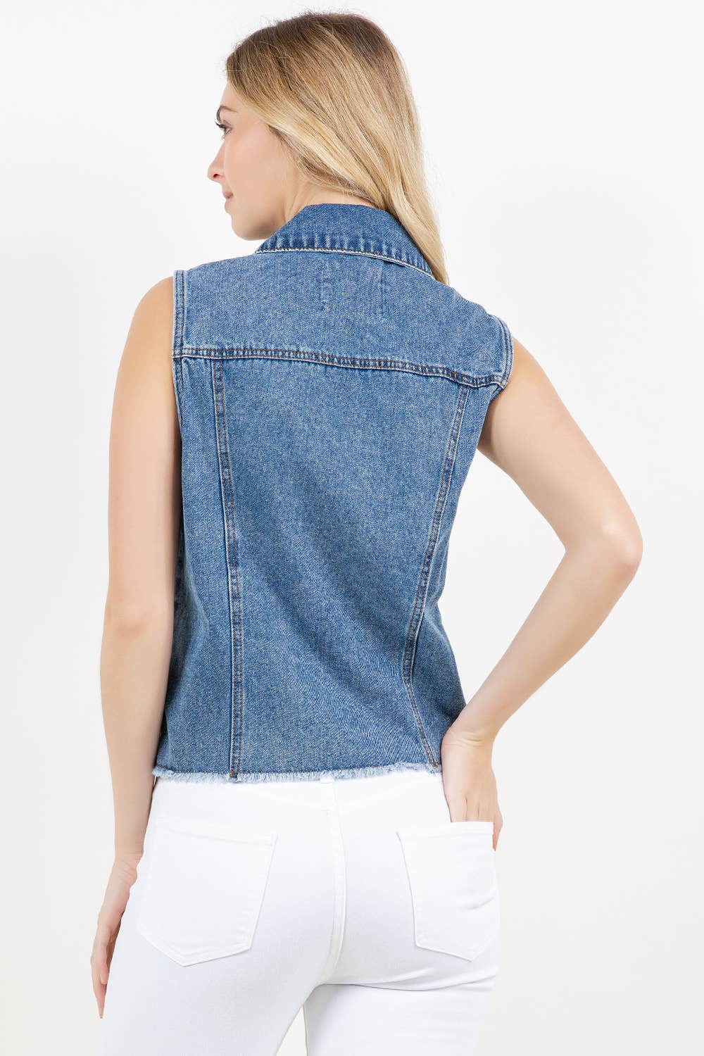 VEST: Classic Women's Button Down Denim Vest