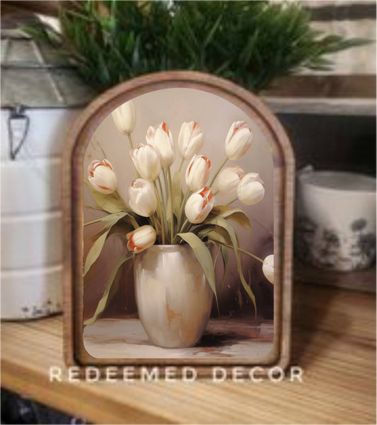HOME: Arch Top Tulips Framed Art