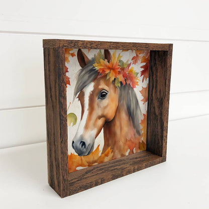 HOME: Fall Farm Animals Baby Horse - Cute Baby Animal Canvas Art