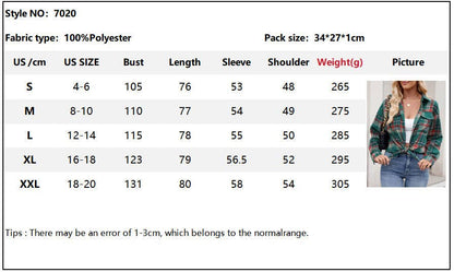 TOPS: Women's  New Casual Fashion Loose Plaid Pocket Shirt
