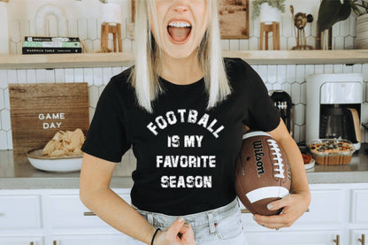 SWEATSHIRT: Gameday Football Favorite Season Black Graphic Sweatshirt