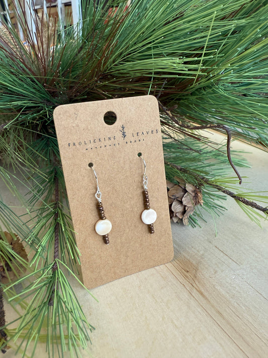 JEWELRY: Bronze Shell Beaded Earrings