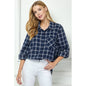 TOPS: PLAID FLANNEL ROLL SLEEVES  COLLAR NECK SHIRTS