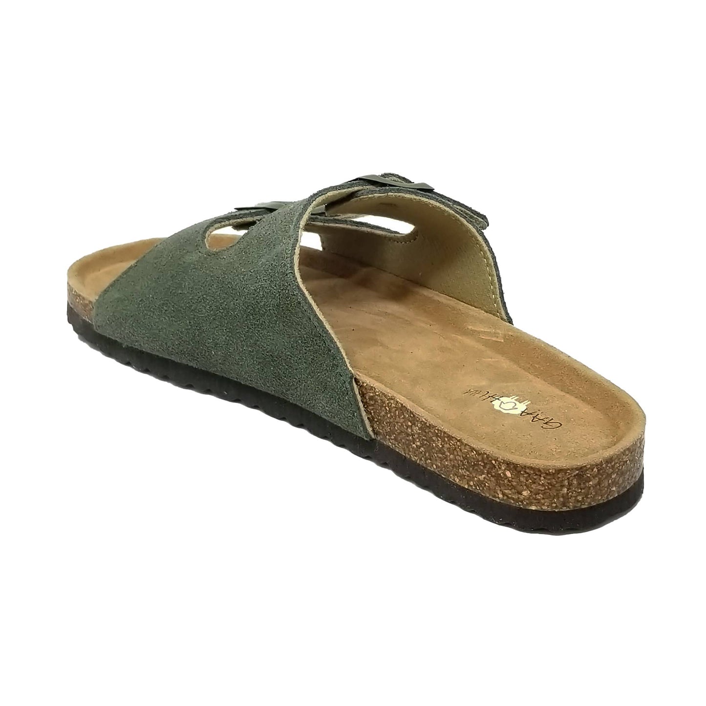 Classic 2 Strap Buckled Leather Footbed Sandal
