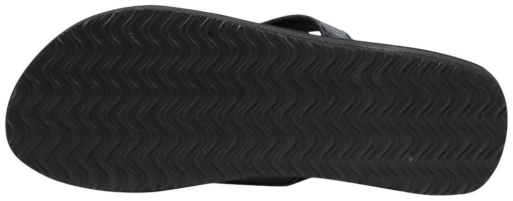 Soft Cushioned Footbed Flip Flop Thong Sandal - Black