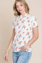TOPS: FLORAL MOCK NECK TEE