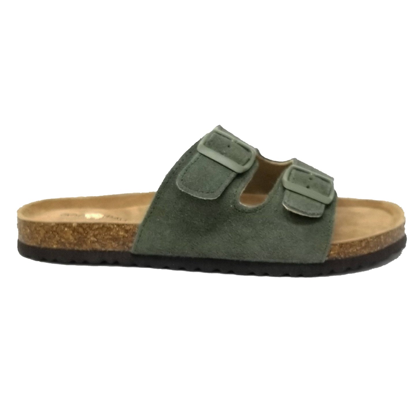 Classic 2 Strap Buckled Leather Footbed Sandal