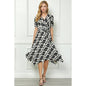 DRESS: V NECK WRAP BODICE MIDI DRESS