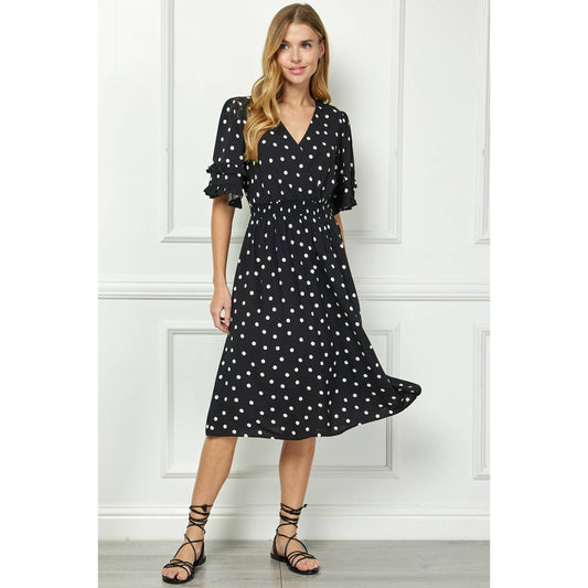 DRESS: ELEGANT KIMONO INSPIRED SURPLICE DRESS