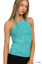 Stone Washed Ribbed Seamless Cami Top