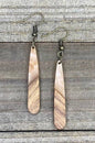 Pearly Pink Long Teardrops | Resin + Wood Bohemian Earrings