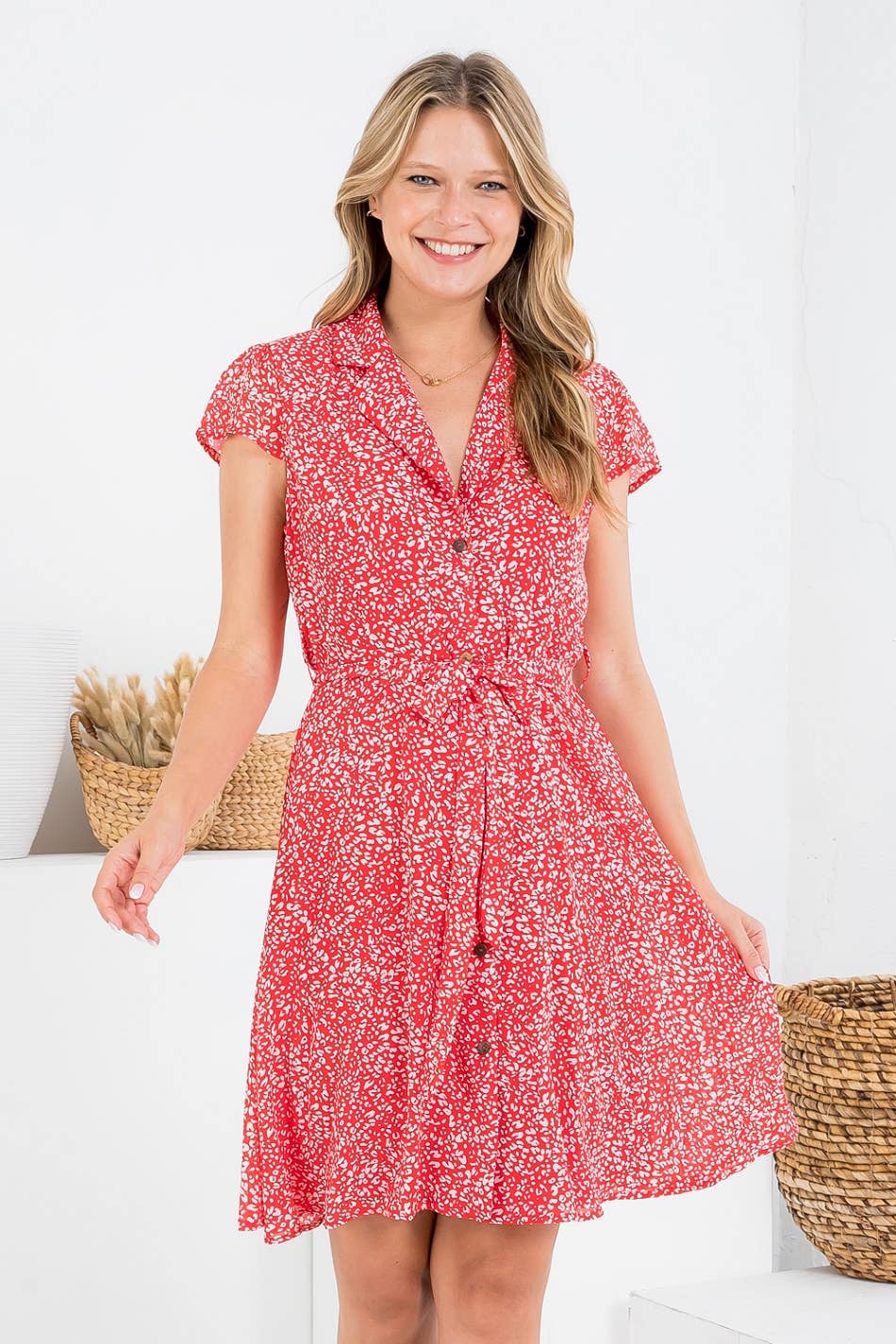 Vintage Floral Print Dress