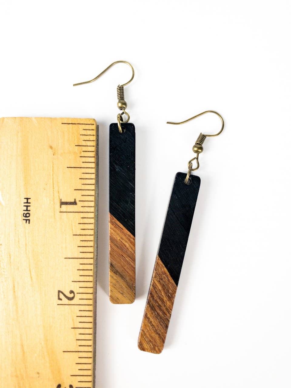 Black Boho Earrings | Bohemian Earrings | Wood & Resin