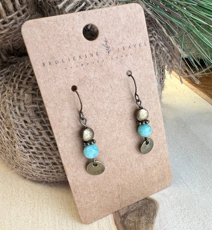 JEWELRY: Jadeite Bronze Earrings 