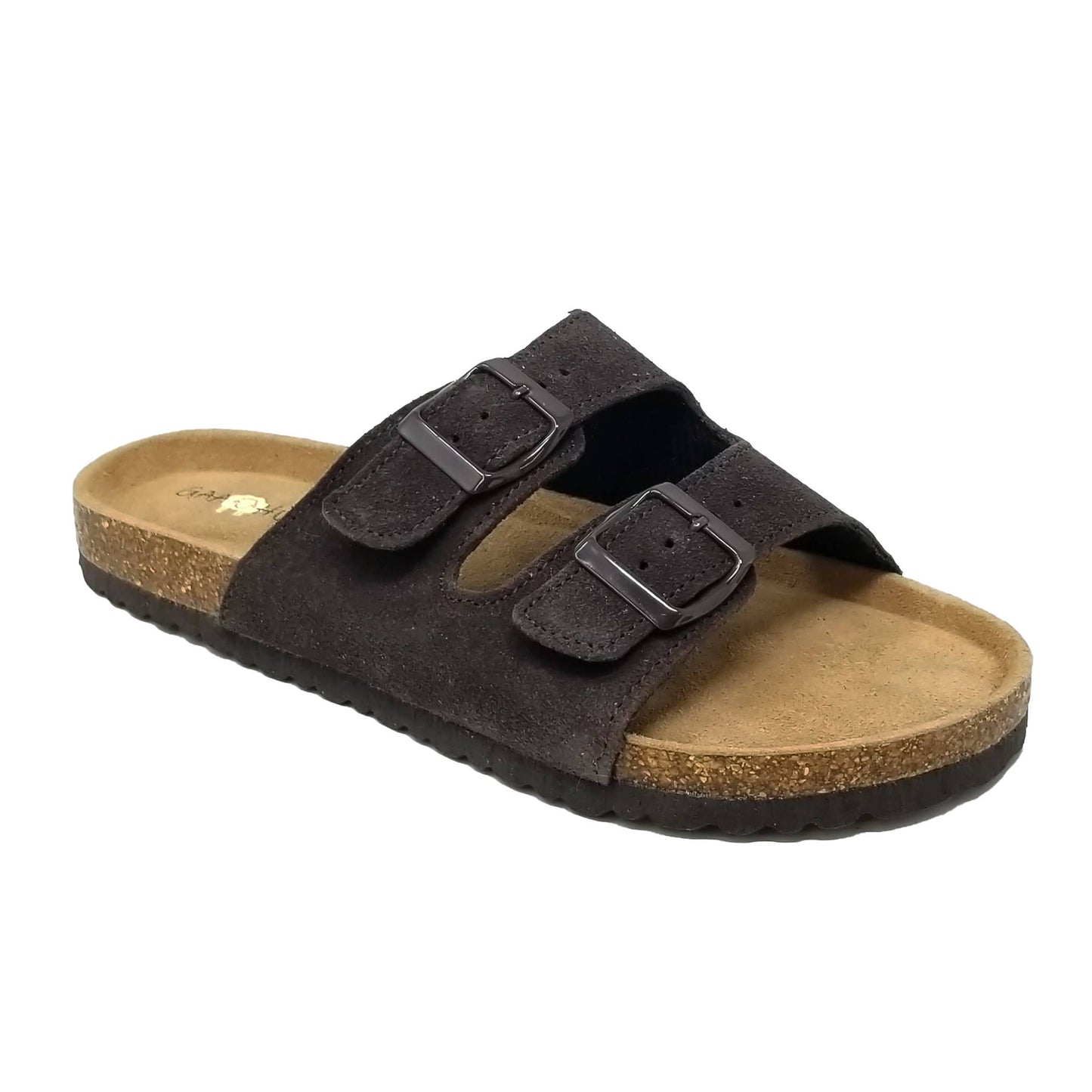 Classic 2 Strap Buckled Leather Footbed Sandal