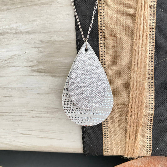 JEWELRY: Silver & Taupe Stripe